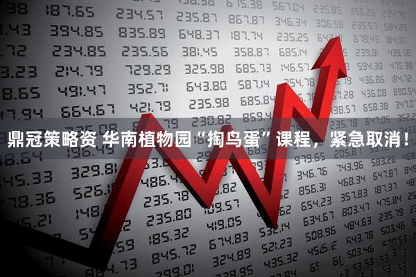 鼎冠策略资 华南植物园“掏鸟蛋”课程，紧急取消！