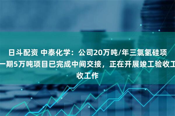 日斗配资 中泰化学：公司20万吨/年三氯氢硅项目一期5万吨项目已完成中间交接，正在开展竣工验收工作