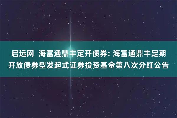 启远网  海富通鼎丰定开债券: 海富通鼎丰定期开放债券型发起式证券投资基金第八次分红公告