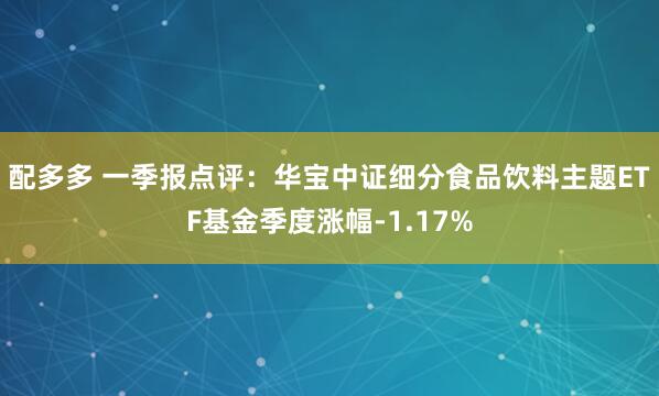 配多多 一季报点评：华宝中证细分食品饮料主题ETF基金季度涨幅-1.17%